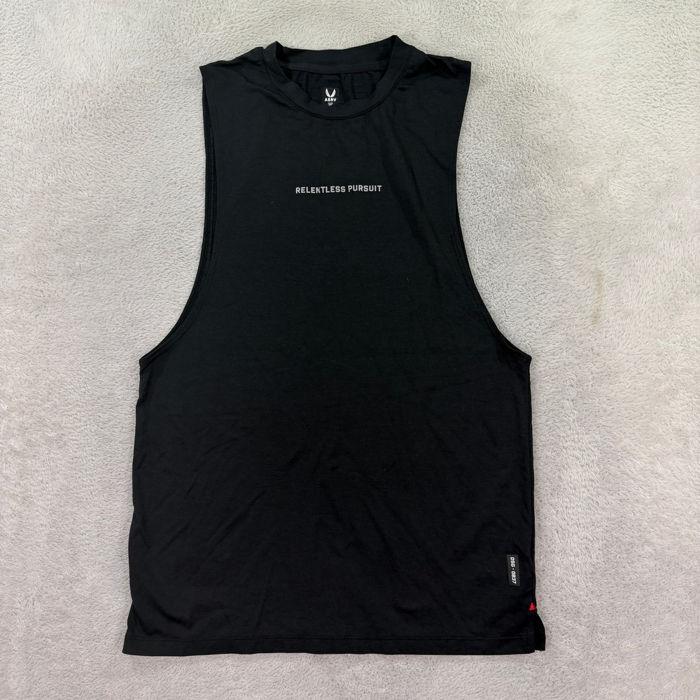 ASRV Men XS Relentless Pursuit Black Muscle Tank Top DSG-0837 Athletic Gym Shirt